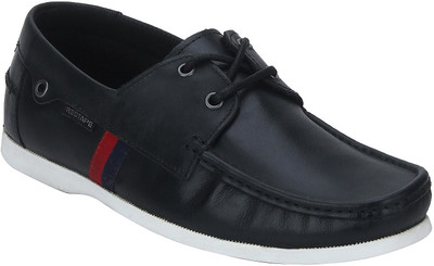 

Red Tape Men Leather Boat Shoes For Men(Black