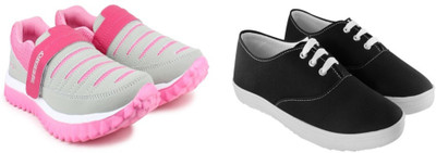 

STEEMO Women's Combo Sports Shoes and Denim Casual Shoes( Running Shoes, Training & Gym Shoes, Walking Shoes) Casuals For Women(Grey, Black