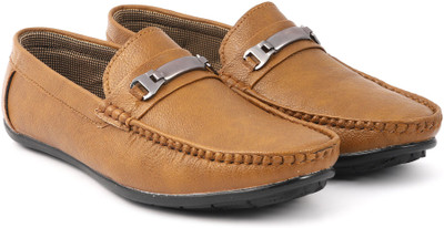 GB Men's Premium Buckle Brown Loafers For Men(Brown