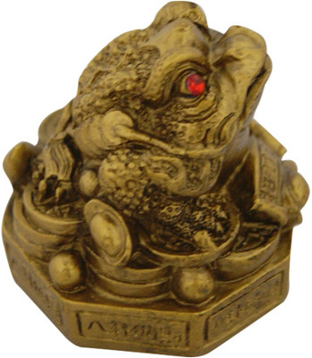 

Divya Mnatra Feng Shui King Money Frog For Prosperity Decorative Showpiece - 5 cm(Polyresin, Yellow)