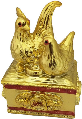 

Divya Mnatra Feng Shui Pair of Golden Mandarin Ducks For Love Luck Bedroom Decor Gift Decorative Showpiece - 9.5 cm(Polyresin, Gold)
