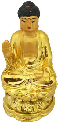 

Divya Mnatra Gautam Buddha Showering Blessings Golden Statue Decorative Showpiece - 11 cm(Polyresin, Gold)
