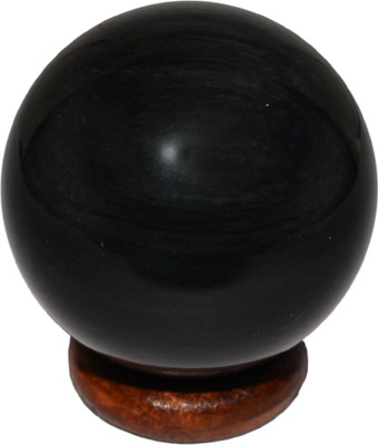 

Reiki Crystal Products Black Agate 40mm Round Ball / Sphere Decorative Showpiece - 4 cm(Crystal, Black)