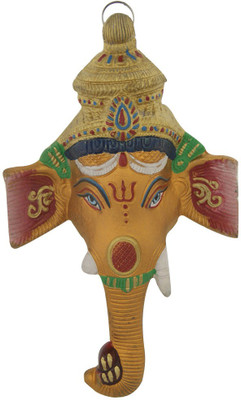

Divya Mnatra Siddhivinayaka Right Trunked Ganesha Wall Hanging Decorative Showpiece - 22 cm(Aluminium, Yellow)