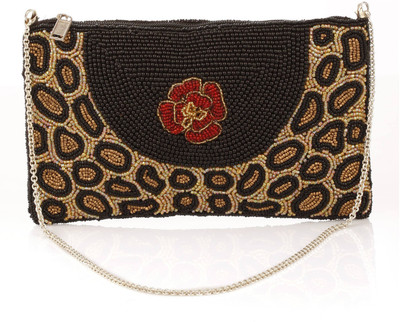 

Ahankara Women Evening/Party Black Beads Sling Bag