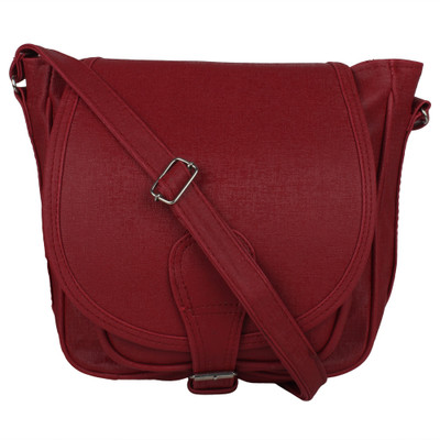DN DEALS Women Casual Maroon PU Sling Bag
