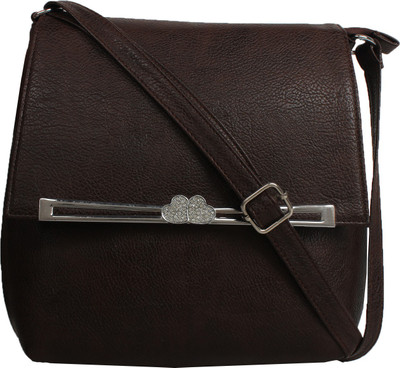 

LI LEANE Women Casual Brown Leatherette, PU Sling Bag