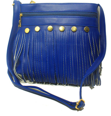 

Trendy Women Casual Blue PU Sling Bag