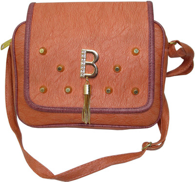 

Trendy Women Casual Orange PU Sling Bag