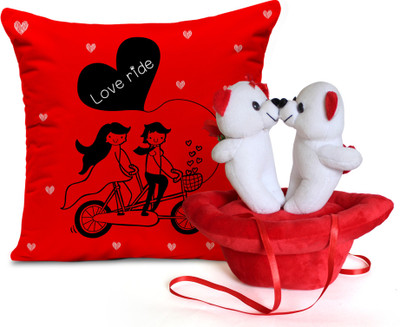 TIED RIBBONS Cushion, Soft Toy Gift Set