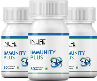 

Inlife Immunity Plus / Immune Booster for Men Women Antioxidant Supplement, Ashwagandha, Amala, other powerful herbs, 500 mg - 60 Vegetarian Capsules (3-Pack)(60 No)