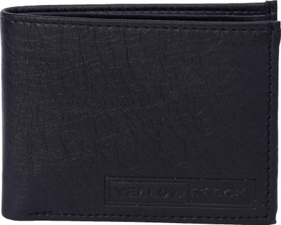 

YELLOW STOCK Men Black Artificial Leather Wallet(7 Card Slots)