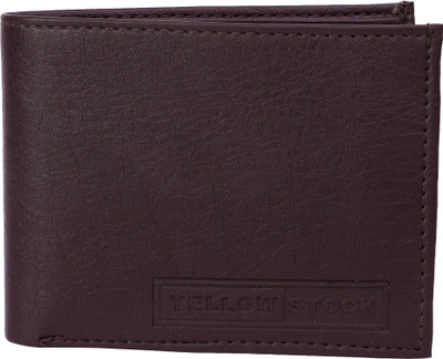 YELLOW STOCK Men Brown Artificial Leather Wallet(8 Card Slots)