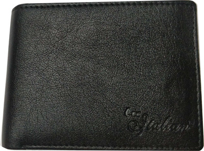 ITALIAN Men Black Genuine Leather Wallet(7 Card Slots)