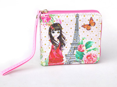 

Czar Enterprises Girls Multicolor Fabric, Artificial Leather Wallet(3 Card Slots), Pink;white