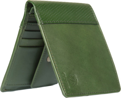 

CLYDE Men Green Genuine Leather Wallet(8 Card Slots)