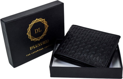 

D'Luxurio Men Black Genuine Leather Wallet(9 Card Slots), Black;brown