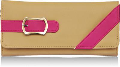 

Fantosy Women Beige Artificial Leather Wallet(5 Card Slots), Beige and pink
