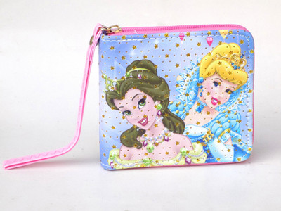 

czar enterprises Girls Multicolor Fabric, Artificial Leather Wallet(3 Card Slots), Blue;pink
