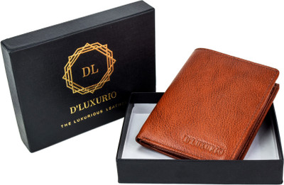 

D'LUXURIO Men Tan Genuine Leather Wallet(6 Card Slots)