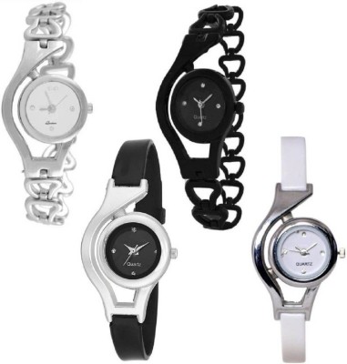 PMAX black and white metal and PU bracelet different shap women Watch  - For Girls   Watches  (PMAX)