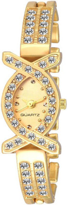 View keepkart Golden Studed Diamond Steel Analouge Watch For Girls Watch  - For Women Wrist Watches Price Online(Keepkart)