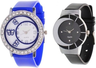 INDIUM PS0419PS NEW BLUE & BLACK WATCH WITH BEAUTIFUL LOOK BLUE BUTTERFLY WITH BLACK FANCY WA Watch  - For Girls   Watches  (INDIUM)