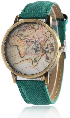 Greenleaf Stylish Mini World Map Denim 22GR Denim Casual Lather Watch  - For Men   Watches  (Greenleaf)