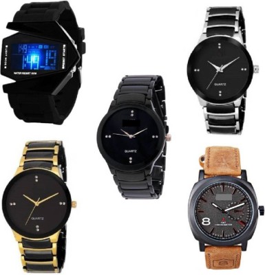 INDIUM PS0415PS NEW SET OF 5 WATCH FOR BOYS INCLUDING DIGITAL OR ANALOG WATCH FANCY LATEST INCLUDING METAL AND LEATHER BELT WATCH FAST SELLING PIECE Watch  - For Boys   Watches  (INDIUM)
