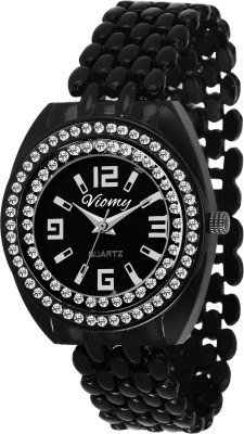 VIOMY LC3004 Designer antique dial Black watch with studded stone watch in jewelry style Watch  - For Girls   Watches  (VIOMY)