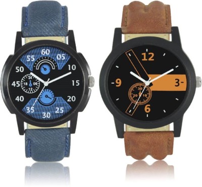 INDIUM PS0418PS Blue and brown leather belt stylish and attractive dial good looking combo of 2 MODISH Watch Watch  - For Boys   Watches  (INDIUM)