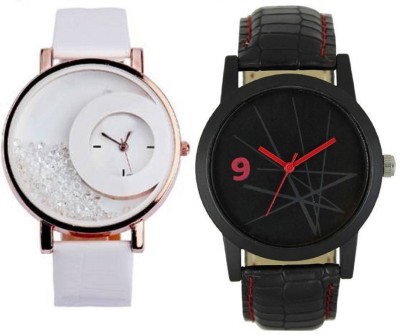 PEPPER STYLE Attractive Stylish 2 Combo White Mxre & Lorem Genium Black Leather Strap Girls & Boys Analog Watch STYLE 079 STYLE 093 Hybrid Watch  - For Men & Women   Watches  (PEPPER STYLE)