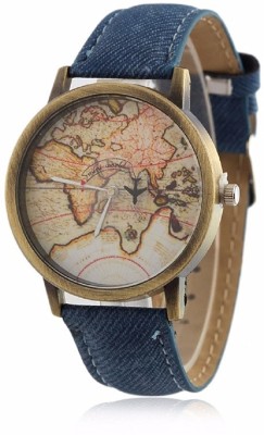 Greenleaf Stylish Mini World Map Denim 22BU Denim Casual Lather Watch  - For Men   Watches  (Greenleaf)