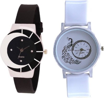 INDIUM PS0410PS NEW LATEST BLACK AND WHITE COMBINATION LOOKING SO BEAUTIFUL WATCH COMBO WATCH Watch  - For Girls   Watches  (INDIUM)