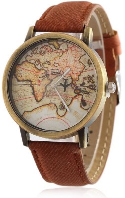 Greenleaf Stylish Mini World Map Denim 22BR Denim Casual Lather Watch  - For Men   Watches  (Greenleaf)
