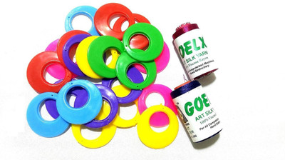 

GOELX Earring base & silk thread Royal Blue & Rani pink chandbali multicolor combo for earring making/ silk thread wrapping, pack of 20