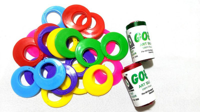 

GOELX Earring base & silk thread Red & Green chandbali multicolor combo for earring making/ silk thread wrapping, pack of 20