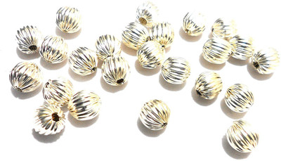 

GOELX Acrylic metal finish silver beads for jewellery making