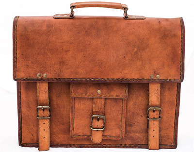 

handmade leather bags h01 Waterproof Messenger Bag(Brown, 5 L)
