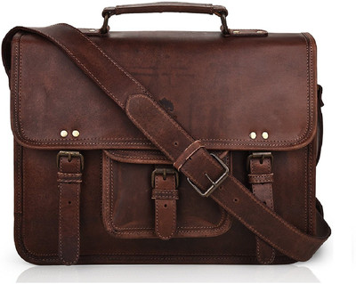 

handmadeleatherbags h10 Waterproof Messenger Bag(Brown, 4 L)