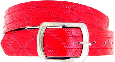 

LAER Men & Women Casual Red Synthetic Belt