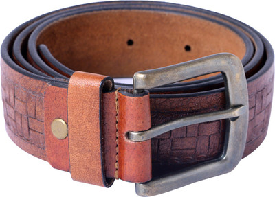 Code Max Men Formal Brown Genuine Leather Belt, Dark brown