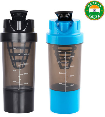 

HAANS Cyclone Shakers Combo(set of 2) 1000 ml Shaker(Pack of 2, Black, Blue)