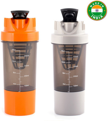 

HAANS Cyclone Shakers Combo(set of 2) 1000 ml Shaker(Pack of 2, Orange, Grey), Grey;orange