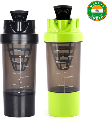 

HAANS Cyclone Shakers Combo(set of 2) 1000 ml Shaker(Pack of 2, Black, Green)