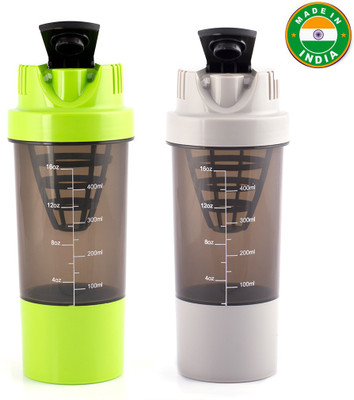 HAANS Cyclone Shakers Combo(set of 2) 1000 ml Shaker(Pack of 2, Grey, Green), Green;grey