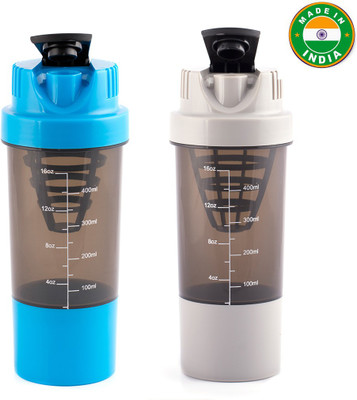 

HAANS Cyclone Shakers Combo(set of 2) 1000 ml Shaker(Pack of 2, Blue, Grey)