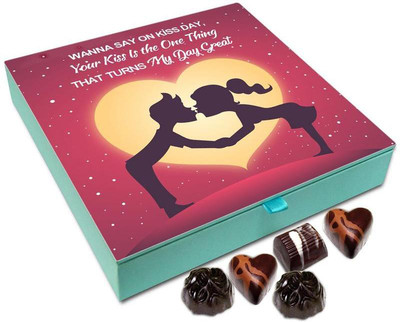 

Chocholik Kiss Day Gift Box - Your Kiss Is The Only Thinks That Turns My Day Good Chocolate Box - 9pc Truffles(108 g)