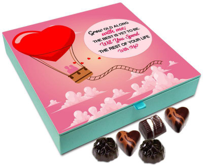 

Chocholik Propose Day Gift Box - Will You Spend The Rest Of The Life With Me Chocolate Box - 9pc Truffles(108 g)