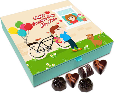

Chocholik Promise Day Gift Box - Happy Promise Day My Love Chocolate Box - 9pc Truffles(108 g)